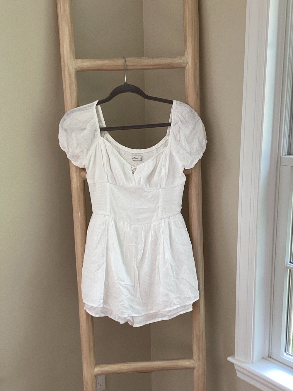 Hollister White Puff-Sleeve Mini Dress